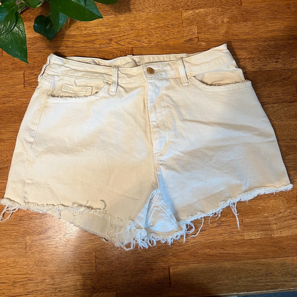 Size 12 White Cut-Off Jean Shorts